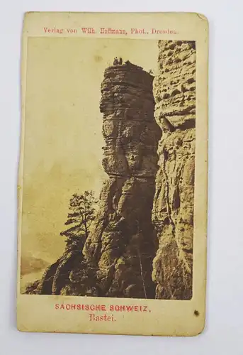 CdV Foto Sächsische Schweiz Bastei Wilhelm Hoffmann Dresden um 1870