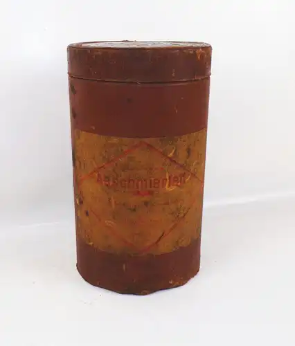 Alte Minol Pappdose Abschmierfett DDR Garage Deko 