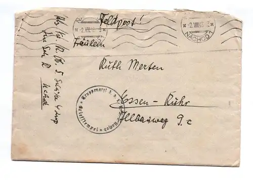 Feldpost Brief Truppenarzt Nachod 1943 