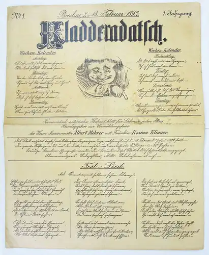 Hochzeits Zeitung Klasseradatsch Breslau Schlesien 1892
