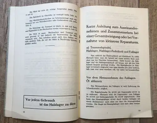 Original Gebrauchsanweisung Zentrifuge Milena alte Anleitung