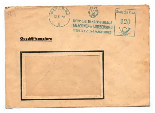 Geschäftspapiere 1958 Deutsche Handelszentrale Maschinen Fahrzeugbau DDR