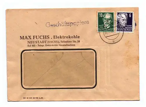 Geschäftspapiere Max Fuchs Elektrokohle Neustadt Sachsen