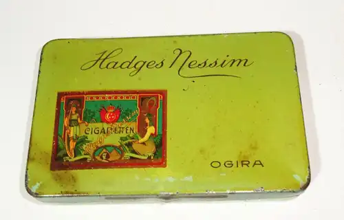 Alte Zigarettendose Hadges Nessim Ogira Cigaretten Metalldose 1910er