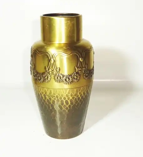 WMF Jugendstil Vase 112 Straußenmarke Messing