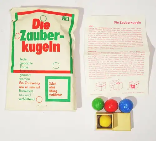 Die Zauberkugeln REI Zauberspiel Taschenspiel DDR Magie Zauberei in OVP !