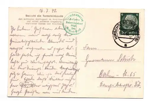 Ak Turmsteinbaude an der Talsperre Boberröhrsdorf Riesengebirge Schlesien 1942 
