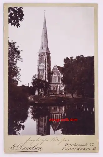 Kabinettfoto Englische Kirche Kopenhagen Dänemark um 1895