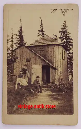 CDV Foto Bad Ilmenau Hütte Personen 1899 Thüringen