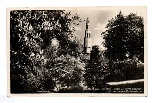 Echtfoto Ak Greiffenberg Schlesien Blick vom Prentzelkarten Kirche 1930er 