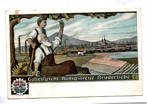 Litho Ak Schlesien Verband evangelischer Arbeiter Verbände 1910er
