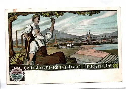 Litho Ak Schlesien Verband evangelischer Arbeiter Verbände 1910er 