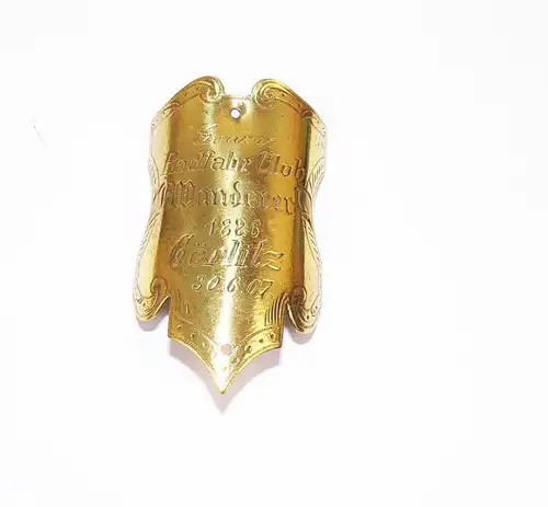 Alter Fahnennagel Radfahrer Club Wanderer 1886 Görlitz 1907 Fahrrad 