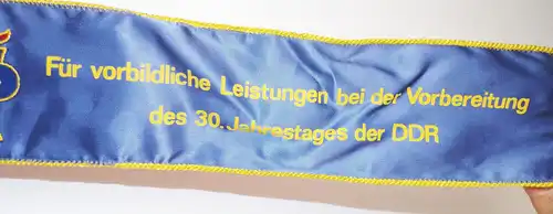 Alter Wimpel Junge Pioniere Vorbereitung 30 Jahrestag der DDR teils bestickt