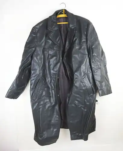 DDR Herren Mantel Ledermantel  Größe 53 Nikartor Grau Vintage