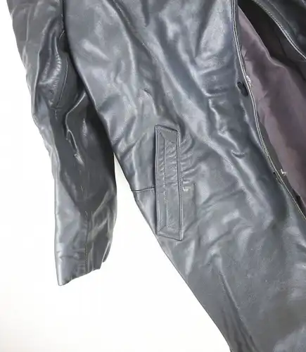 DDR Herren Mantel Ledermantel  Größe 53 Nikartor Grau Vintage