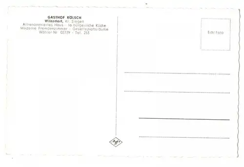Ak Wilnsdorf Kreis Siegen Arnsberg Gasthof Kölsch 1960er 