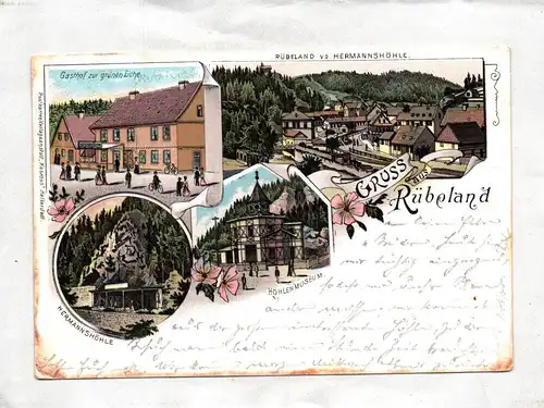 Ak Gasthof zur grünen Eiche Rübeland V.D. Hermannshöhle 1901