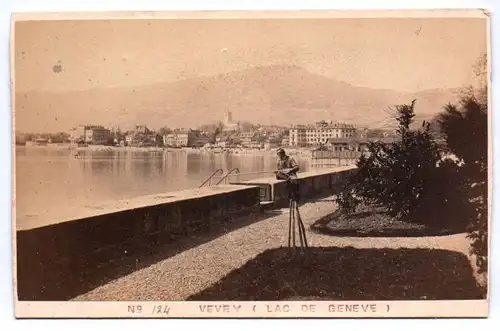 CDV Foto Vevey Lac de Geneve Genf Swiss 1880er
