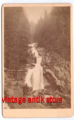 CDV Foto Wasserfall in Triberg Schwarzwald um 1880