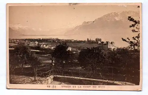 CDV Foto Vevey et la Demt du Midi Geneve Genf Swiss 1880er Fotografie