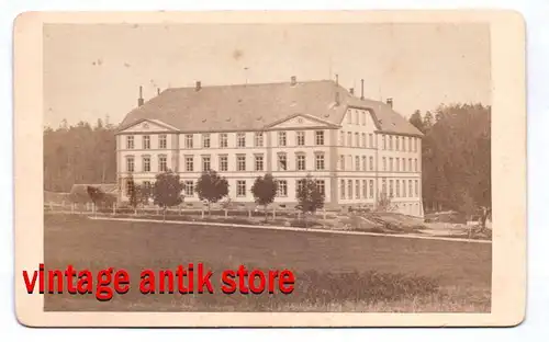 CDV Foto Herrnhut Gebäude um 1870 Oberlausitz