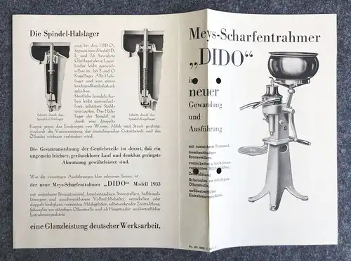 Meys Scharfentrahmer DIDO Modell 1933 alter Prospekt mit Postkarte