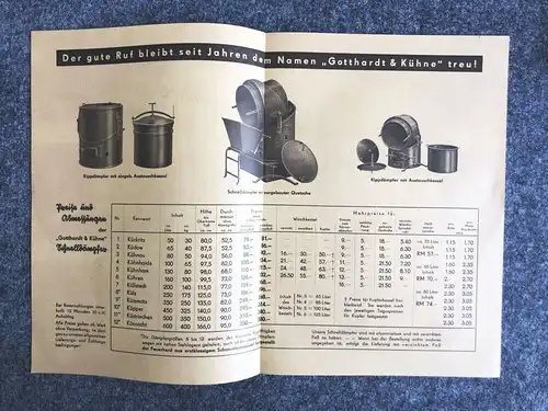 Gotthardt Kühne alter Prospekt Spezialfabrik für Dämpfer Heiz und Kochanlagen