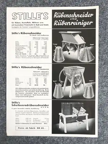 F Stille Münster alter Prospekt Rübenreiniger Maschinen DR