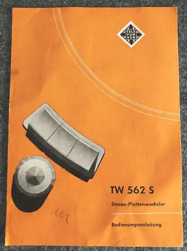 Alter Prospekt TW 562 S Stero Plattenwechsler Telefunken 1959