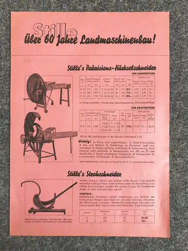 Stille Über 60 Jahre Landmaschinen alter Prospekt Maschinen