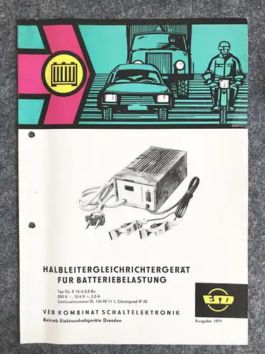 VEB Kombinat Schaltelektronik DDR Prospekt ESD Dresden 1971