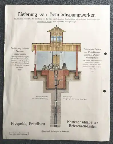 Originaler Prospekt 1913 Brunnenanlagen 50 Jahre Wasserbeschaffung Nordhausen