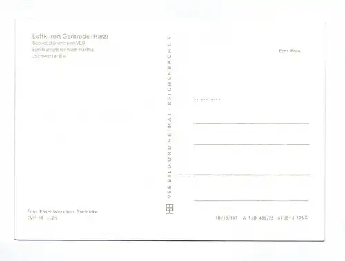 Ak Luftkurort Gernrode Harz DDR 1975 Betriebsferienheim