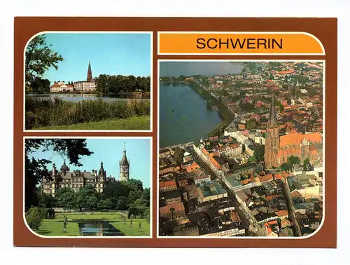 Ak Schwerin Am Burgsee Schloß Blick auf Altstadt DDR