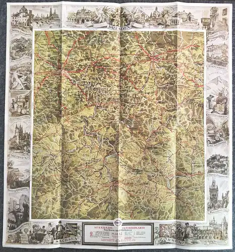 Landkarte Deutsche Landschaft Standard Plan 12 Luftbildkarte für Kraftfahrer