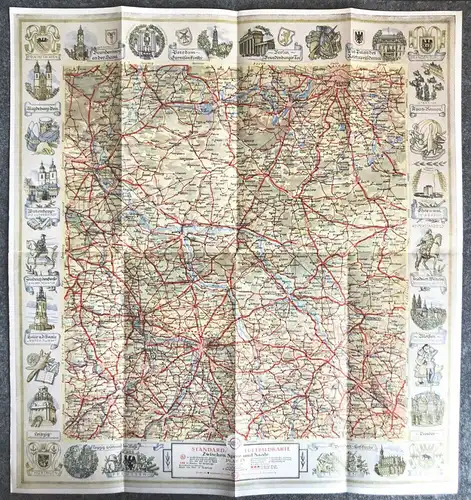 Alte Luftbildkarte für Kraftfahrer Deutsche Landschaft Standard Plan 18