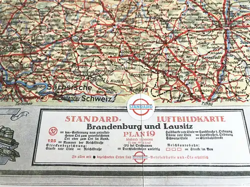 Alte Luftbildkarte für Kraftfahrer Standard Plan 19 Landkarte