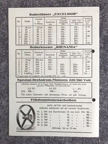 Meys Elektro Hausmokerei alte Preisliste für Ratenzahlungen Prospekt 1938