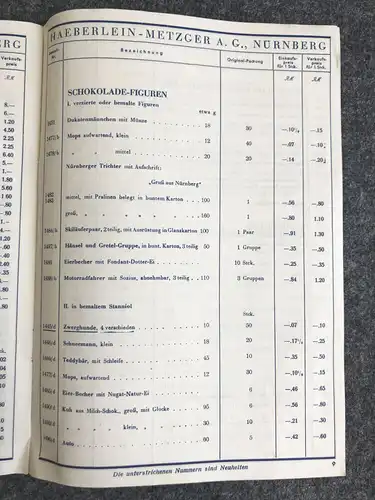 Haeberlein Metzger AG Nürnberg Preisliste 1935