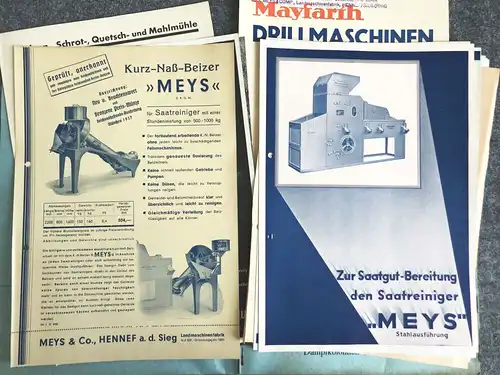Mappe Landmaschinen Werksvertretung Preislisten und Prospekten 1938