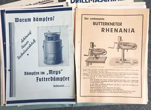 Mappe Landmaschinen Werksvertretung Preislisten und Prospekten 1938