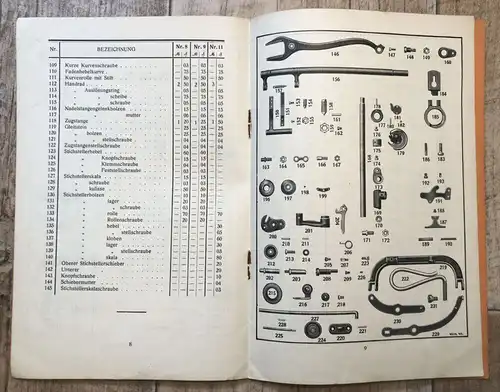 Alte Preisliste von Teilen Bielefelder Maschinenfabrik Dürkopp Co Prospekt