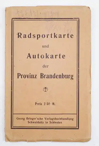 Universalkarte Provinz Brandenburg Radsportkarte Autokarte Landkarte 1930er