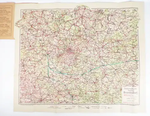 Universalkarte Provinz Brandenburg Radsportkarte Autokarte Landkarte 1930er