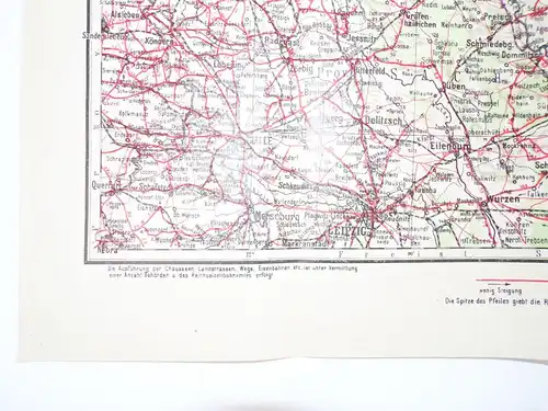 Universalkarte Provinz Brandenburg Radsportkarte Autokarte Landkarte 1930er