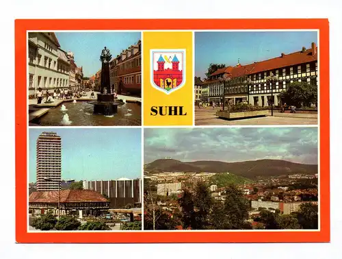 Ak Suhl Steinweg Blick zum Waffenmuseum Blick vom Lautenberg DDR