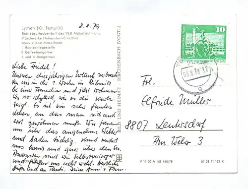 Ak Betriebsurlauberdorf Lychen Kreis Templin  DDR 1979 
