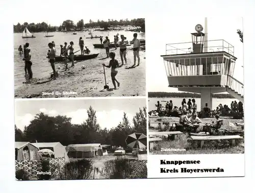Ak Knappensee Kreis Hoyerswerda DDR 1989 Strand Zeltplatz