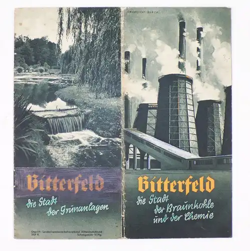 Reise Prospekt Bitterfeld 1939 Stadt der Grünanlagen Braunkohle Chemie